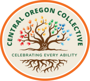 Central Oregon Collective logo with multicolored hand-tree